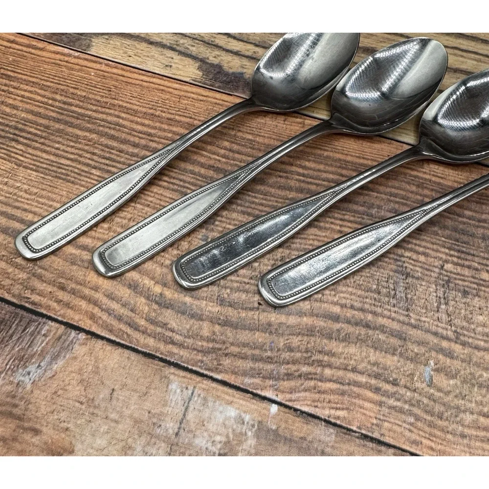 7 pc Oneida Northland Replacement Stainless Korea Spoon Fork Beaded Edge‎